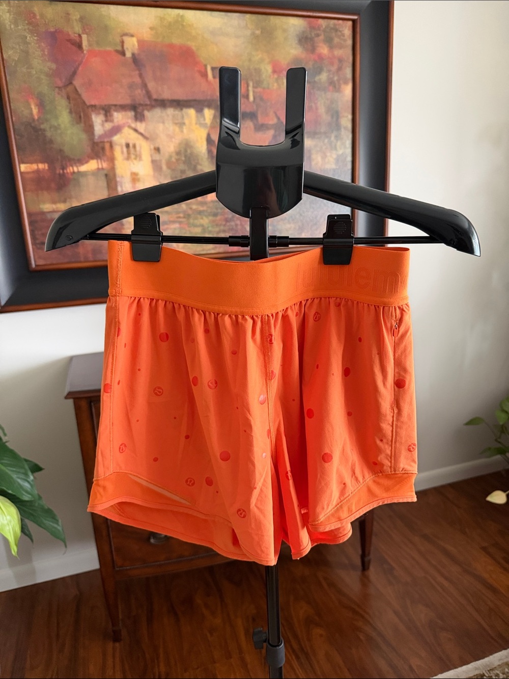 lululemon athletica Orange Athletic Dot-Print Running Shorts